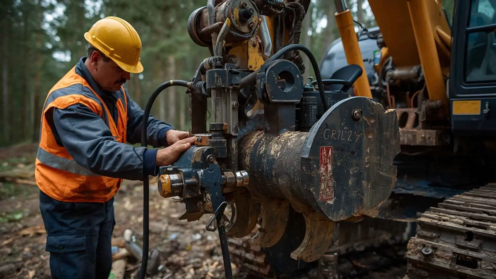 Segurança operacional na movimentação com garra para toras de madeira 2 Inspeção de garra florestal antes da movimentação de toras